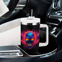 Skull Tumbler With Handle Purple Skull Fire - Wonder Print Shop