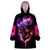 Skull Wearable Blanket Hoodie Purple Skull Fire - Wonder Print Shop