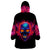 Skull Wearable Blanket Hoodie Purple Skull Fire - Wonder Print Shop