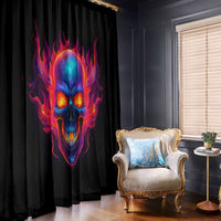 Skull Window Curtain Purple Skull Fire - Wonder Print Shop