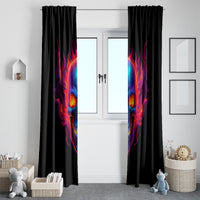 Skull Window Curtain Purple Skull Fire - Wonder Print Shop