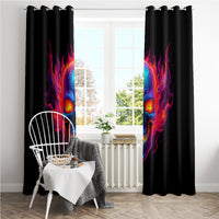 Skull Window Curtain Purple Skull Fire - Wonder Print Shop