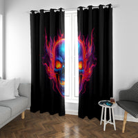 Skull Window Curtain Purple Skull Fire - Wonder Print Shop