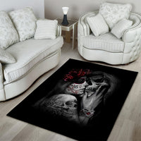 Skull Area Rug Death Angel And Da de Muertos Girl - Wonder Print Shop