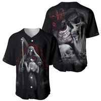 Skull Baseball Jersey Death Angel And Da de Muertos Girl - Wonder Print Shop