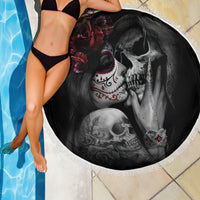 Skull Beach Blanket Death Angel And Da de Muertos Girl - Wonder Print Shop