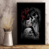 Skull Canvas Wall Art Death Angel And Da de Muertos Girl - Wonder Print Shop