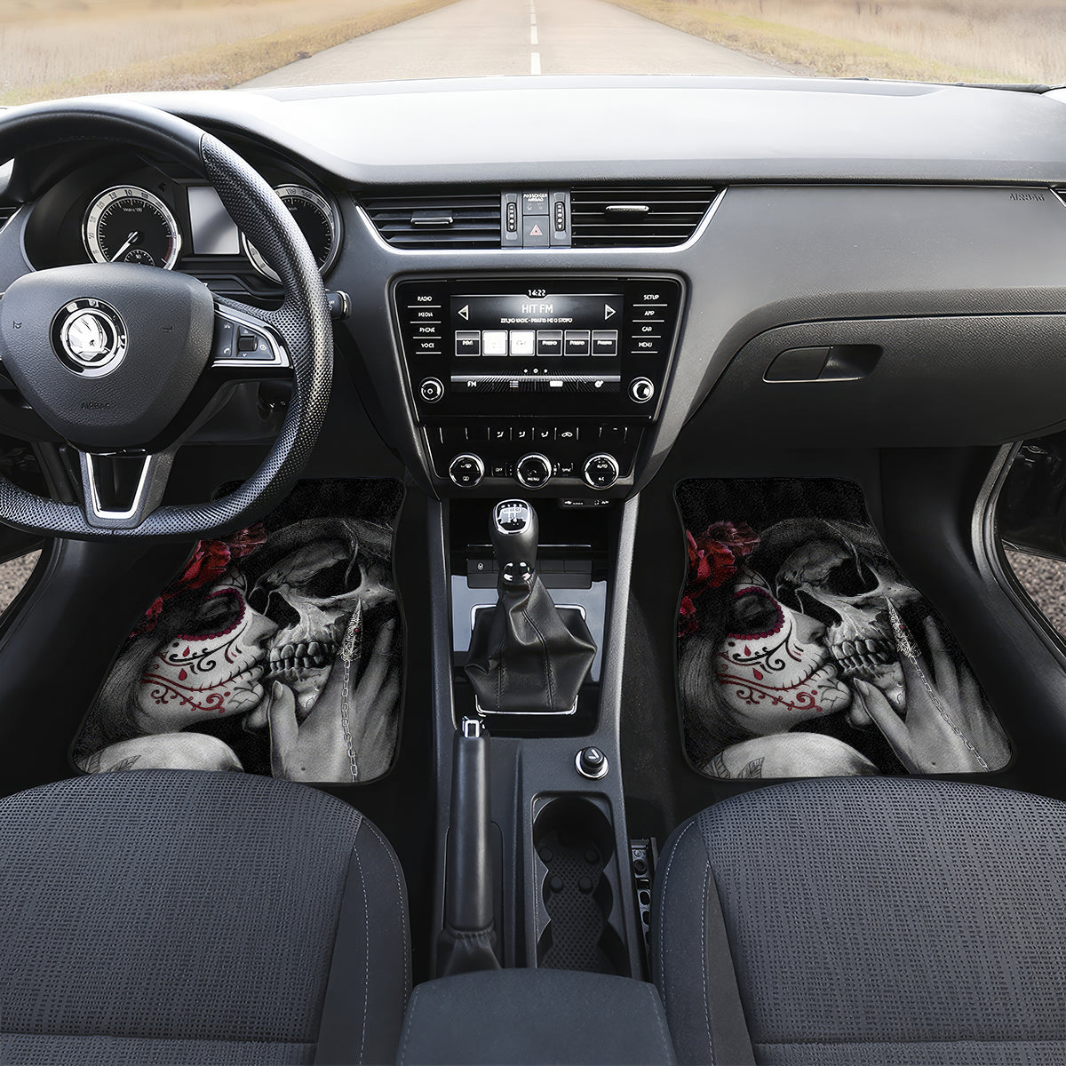 Skull Car Mats Death Angel And Da de Muertos Girl - Wonder Print Shop