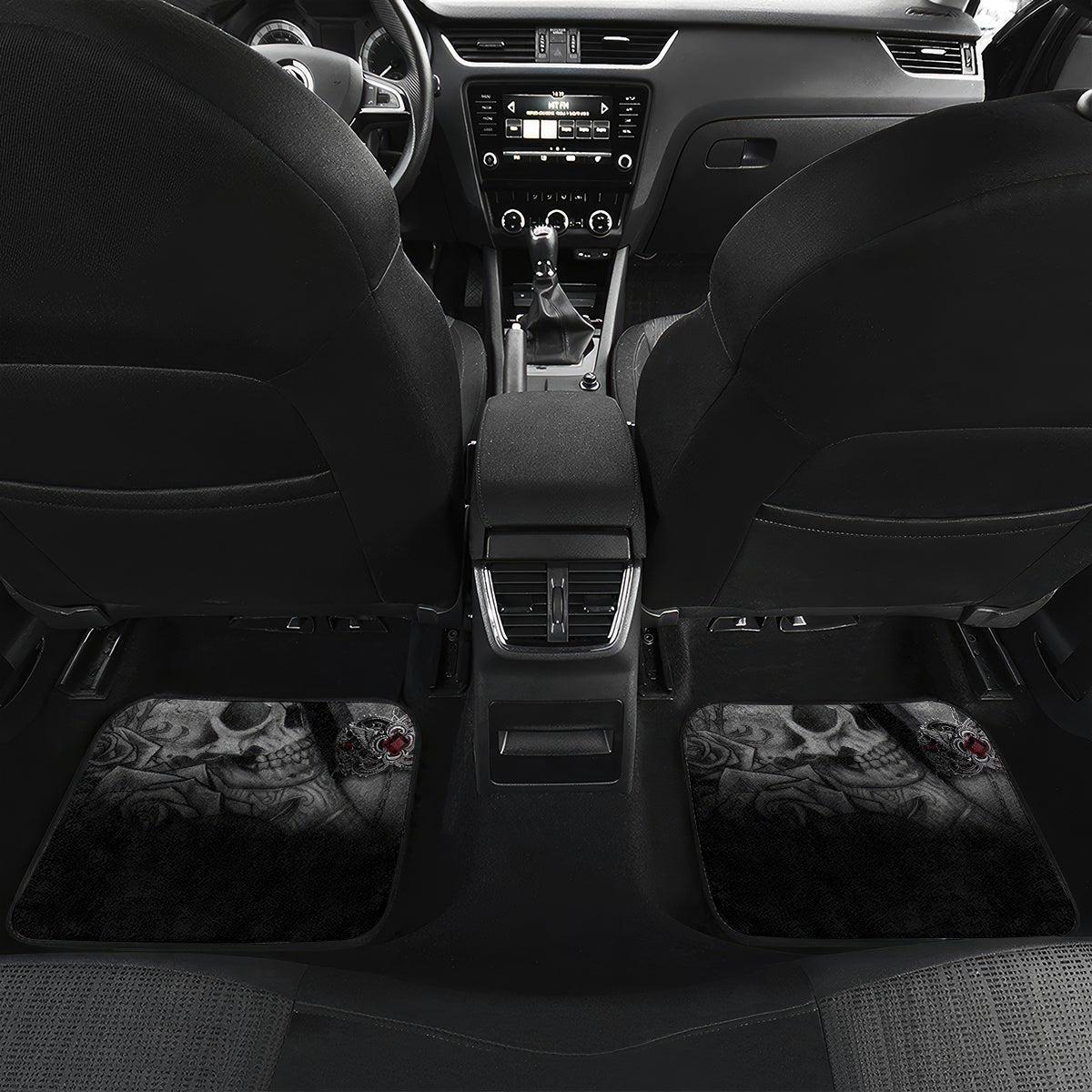 Skull Car Mats Death Angel And Da de Muertos Girl - Wonder Print Shop