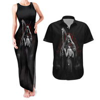 Skull Couples Matching Tank Maxi Dress And Hawaiian Shirt Death Angel And Da de Muertos Girl - Wonder Print Shop