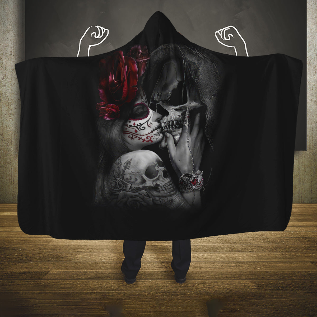 skull-hooded-blanket-death-angel-and-da-de-muertos-girl