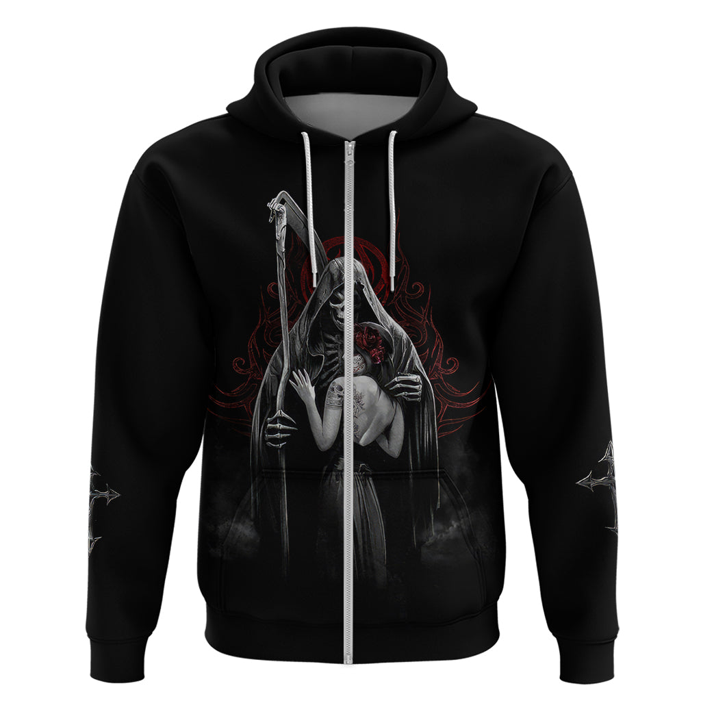 Skull Hoodie Death Angel And Da de Muertos Girl - Wonder Print Shop
