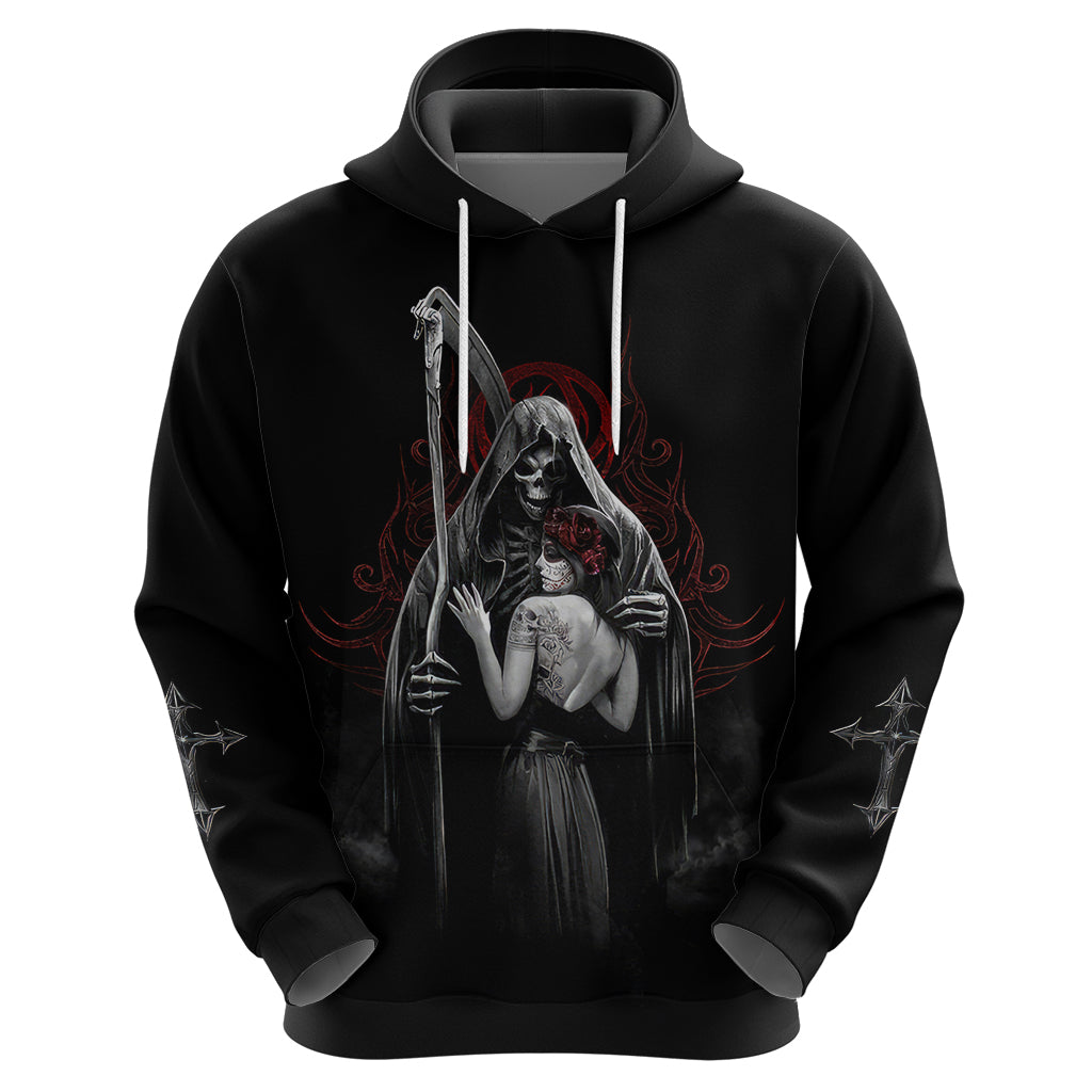 Skull Hoodie Death Angel And Da de Muertos Girl - Wonder Print Shop
