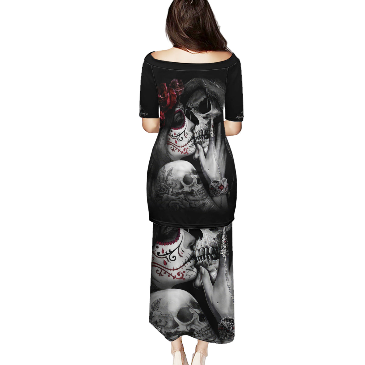 Skull Puletasi Death Angel And Da de Muertos Girl - Wonder Print Shop