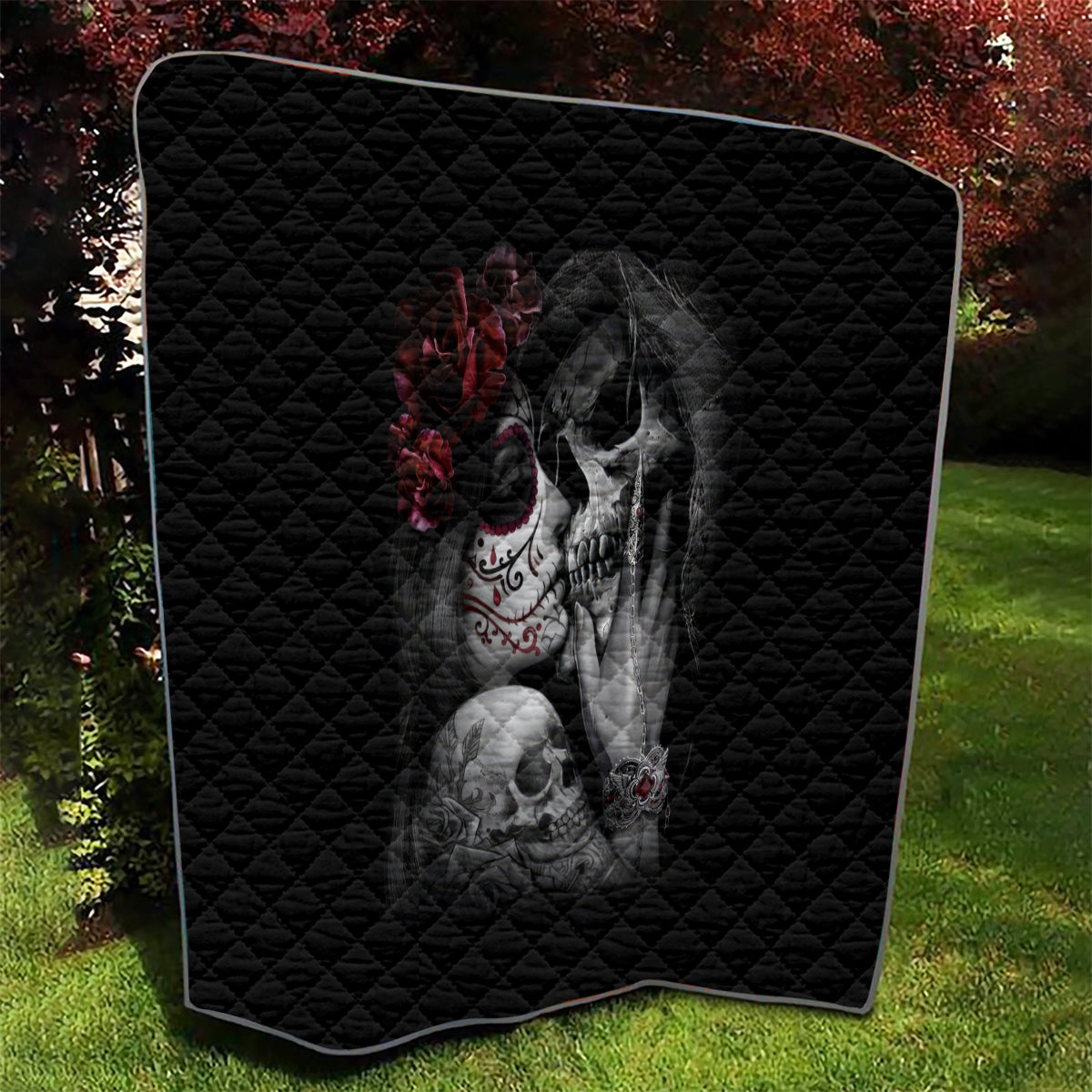 Skull Quilt Death Angel And Da de Muertos Girl - Wonder Print Shop