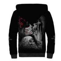 Skull Sherpa Hoodie Death Angel And Da de Muertos Girl - Wonder Print Shop