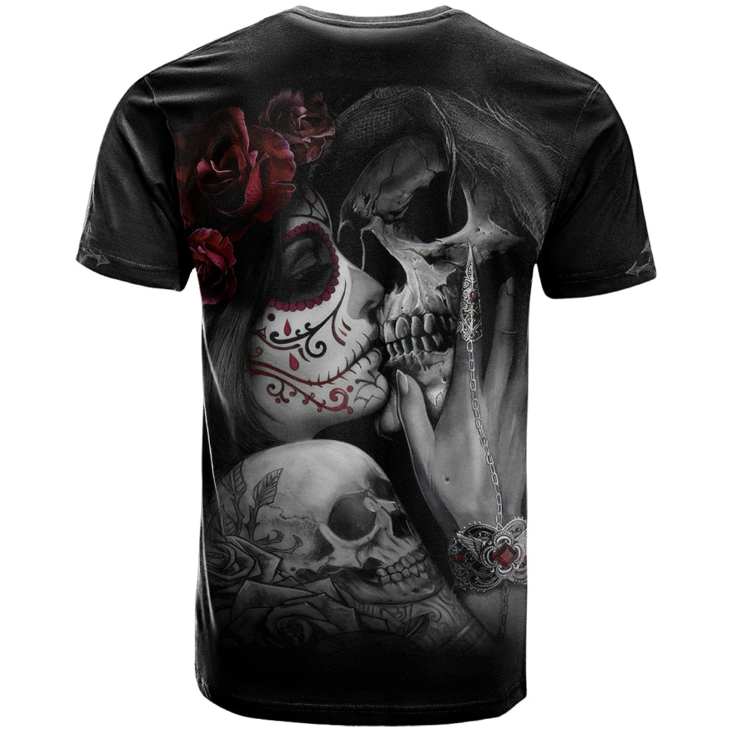 Skull T Shirt Death Angel And Da de Muertos Girl - Wonder Print Shop