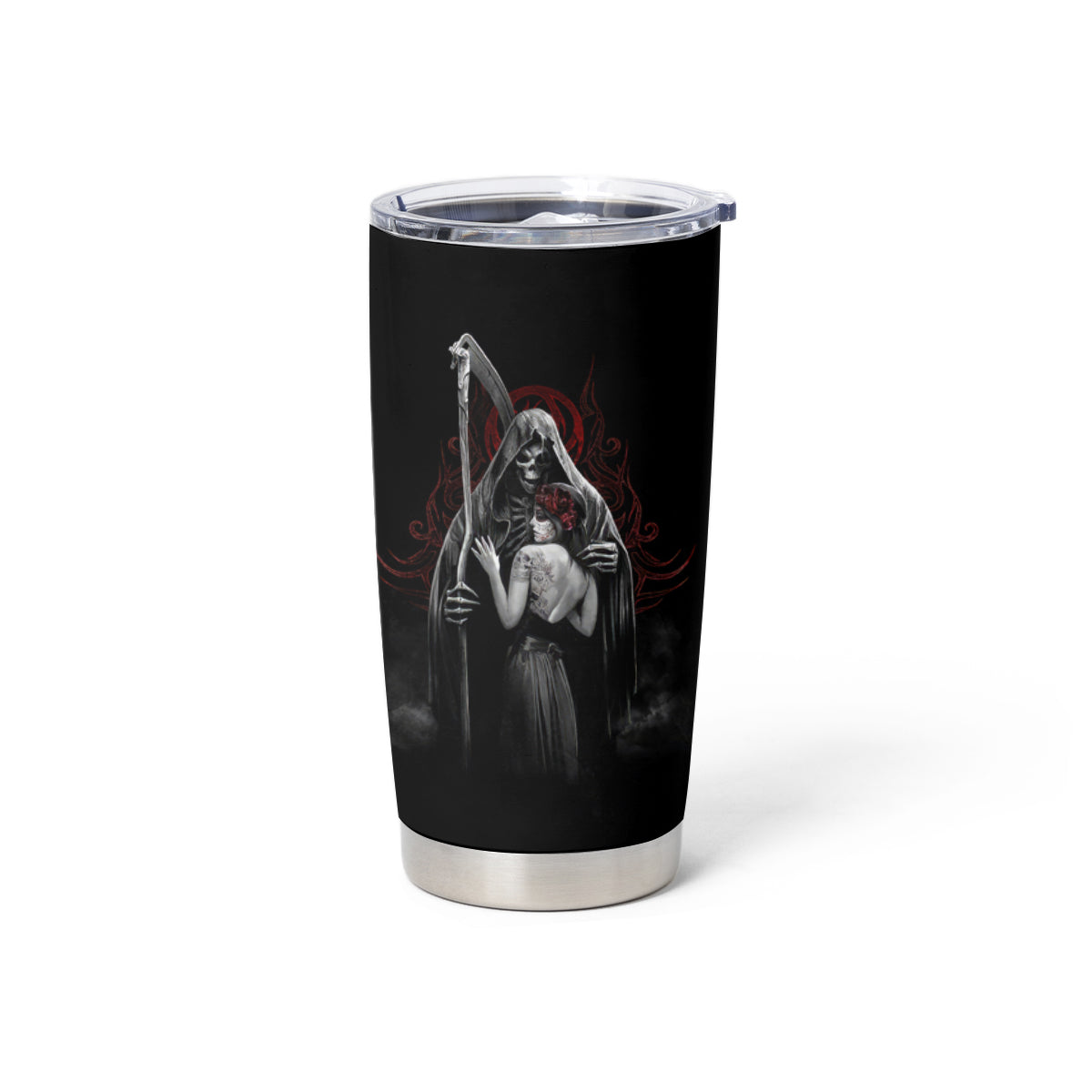 Skull Tumbler Cup Death Angel And Da de Muertos Girl - Wonder Print Shop