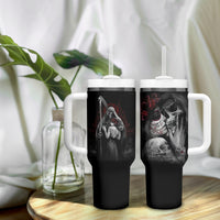 Skull Tumbler With Handle Death Angel And Da de Muertos Girl - Wonder Print Shop