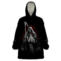 Skull Wearable Blanket Hoodie Death Angel And Da de Muertos Girl - Wonder Print Shop