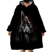 Skull Wearable Blanket Hoodie Death Angel And Da de Muertos Girl - Wonder Print Shop