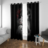 Skull Window Curtain Death Angel And Da de Muertos Girl - Wonder Print Shop