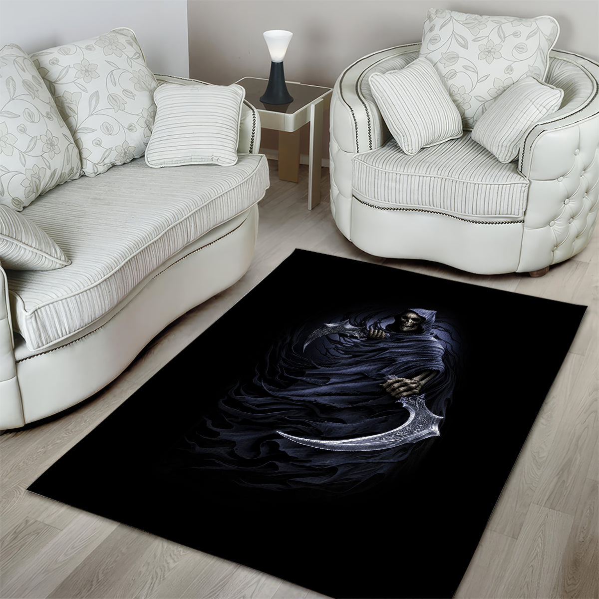 Skull Area Rug Purple Death Reaper - Wonder Print Shop