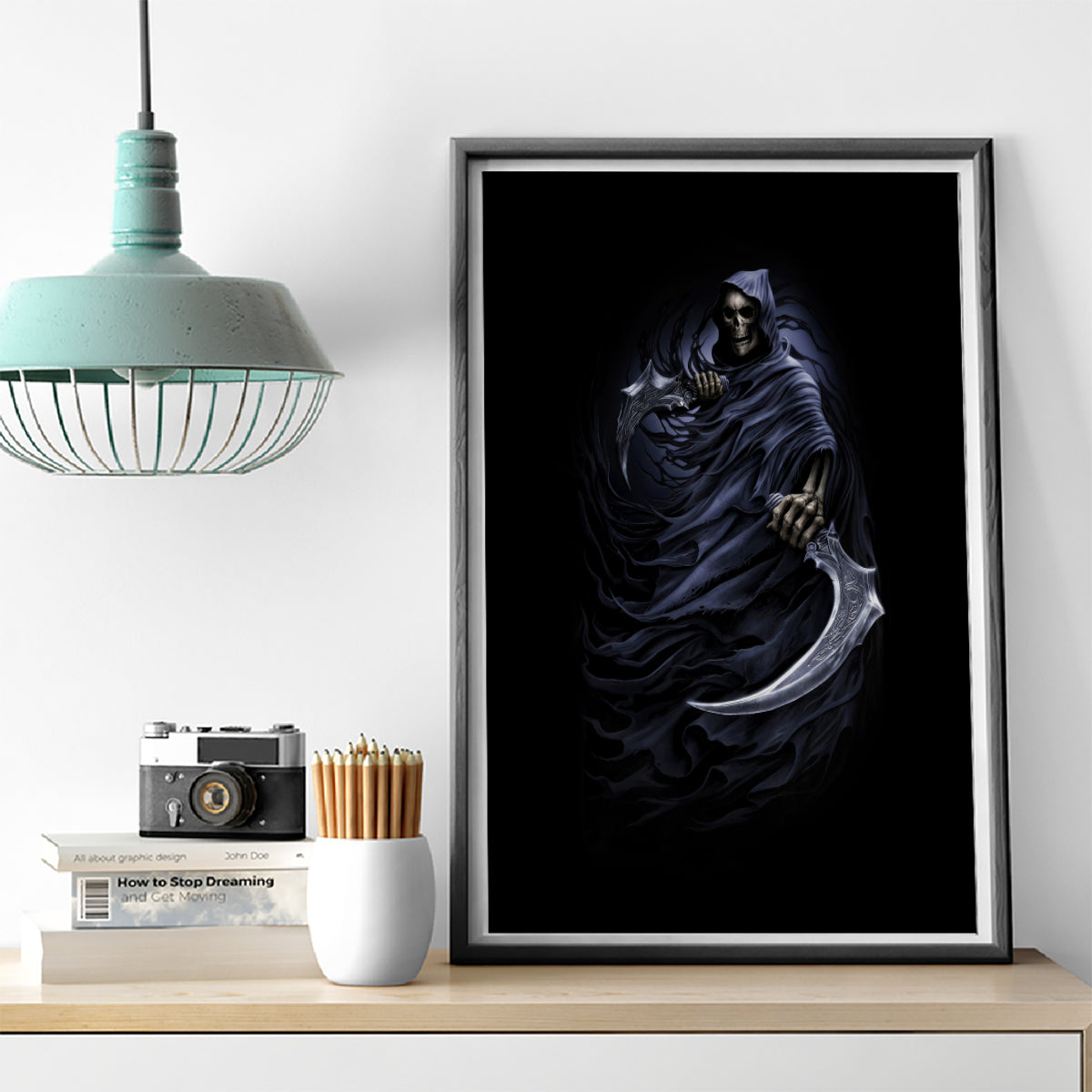 Skull Canvas Wall Art Purple Death Reaper - Wonder Print Shop