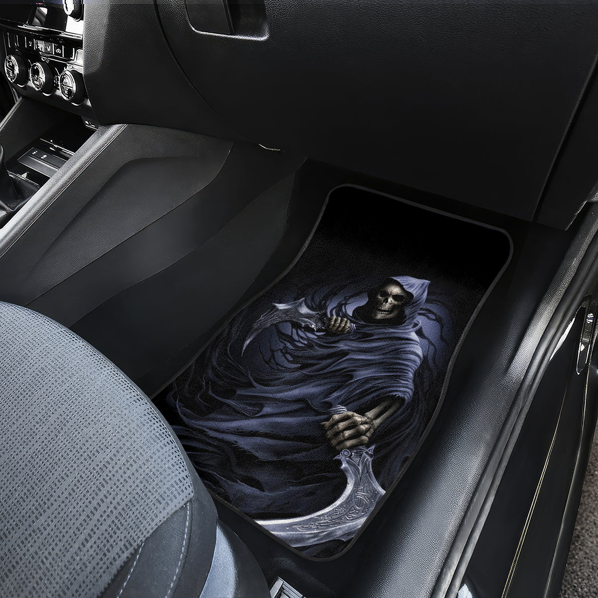 Skull Car Mats Purple Death Reaper - Wonder Print Shop