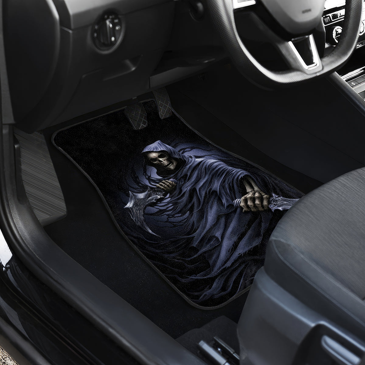 Skull Car Mats Purple Death Reaper - Wonder Print Shop