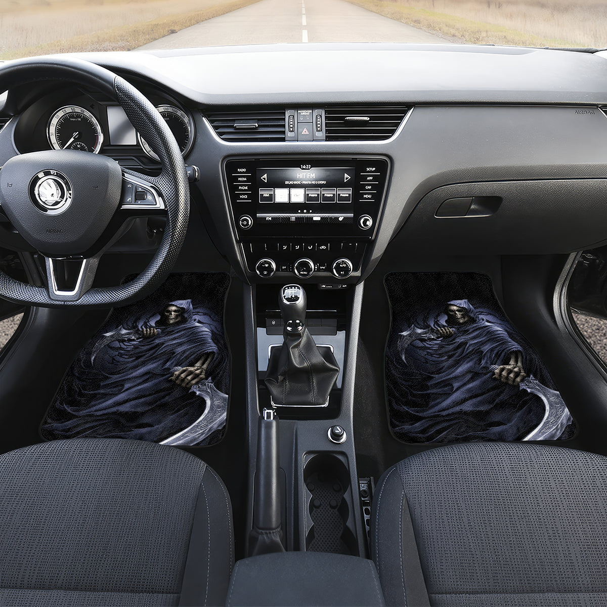 Skull Car Mats Purple Death Reaper - Wonder Print Shop