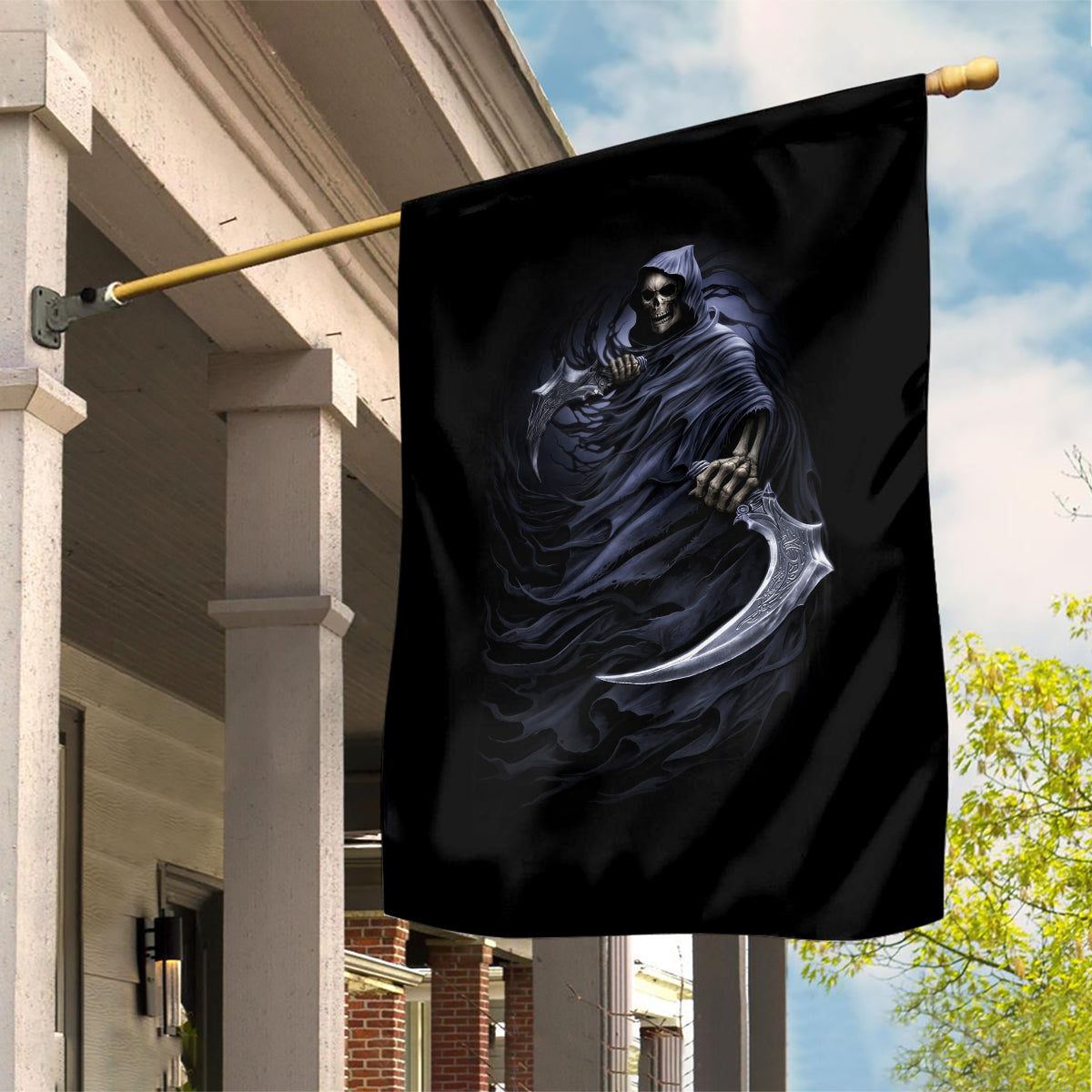 Skull Garden Flag Purple Death Reaper - Wonder Print Shop