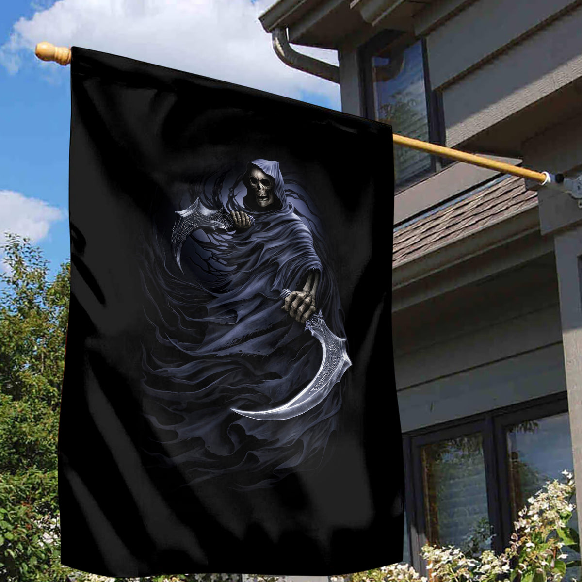Skull Garden Flag Purple Death Reaper - Wonder Print Shop