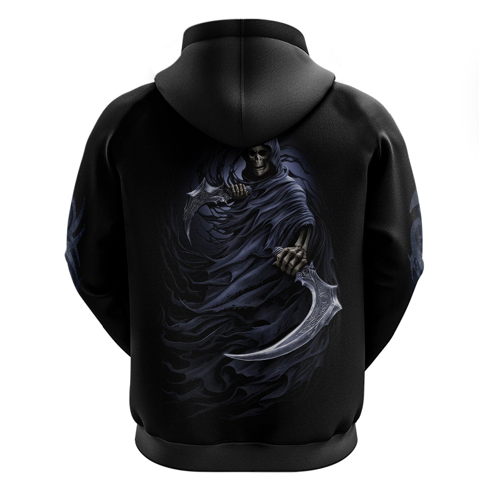 Skull Hoodie Purple Death Reaper - Wonder Print Shop