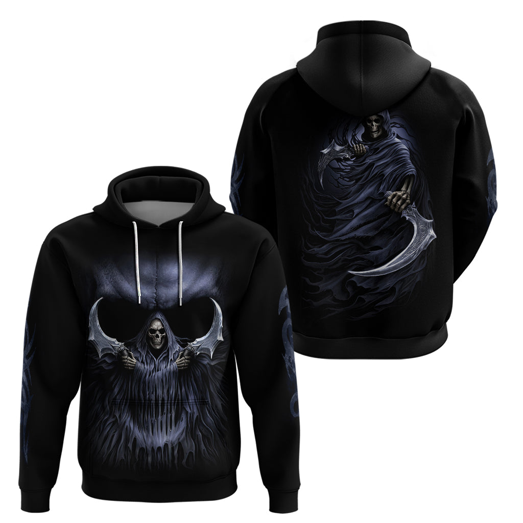 Skull Hoodie Purple Death Reaper - Wonder Print Shop