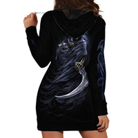 Skull Hoodie Dress Purple Death Reaper - Wonder Print Shop
