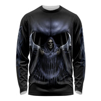 Skull Long Sleeve Shirt Purple Death Reaper - Wonder Print Shop