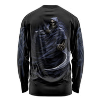 Skull Long Sleeve Shirt Purple Death Reaper - Wonder Print Shop