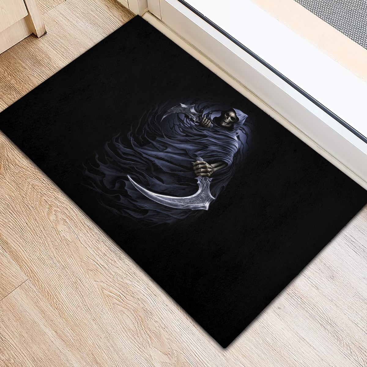Skull Rubber Doormat Purple Death Reaper - Wonder Print Shop