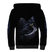 Skull Sherpa Hoodie Purple Death Reaper - Wonder Print Shop