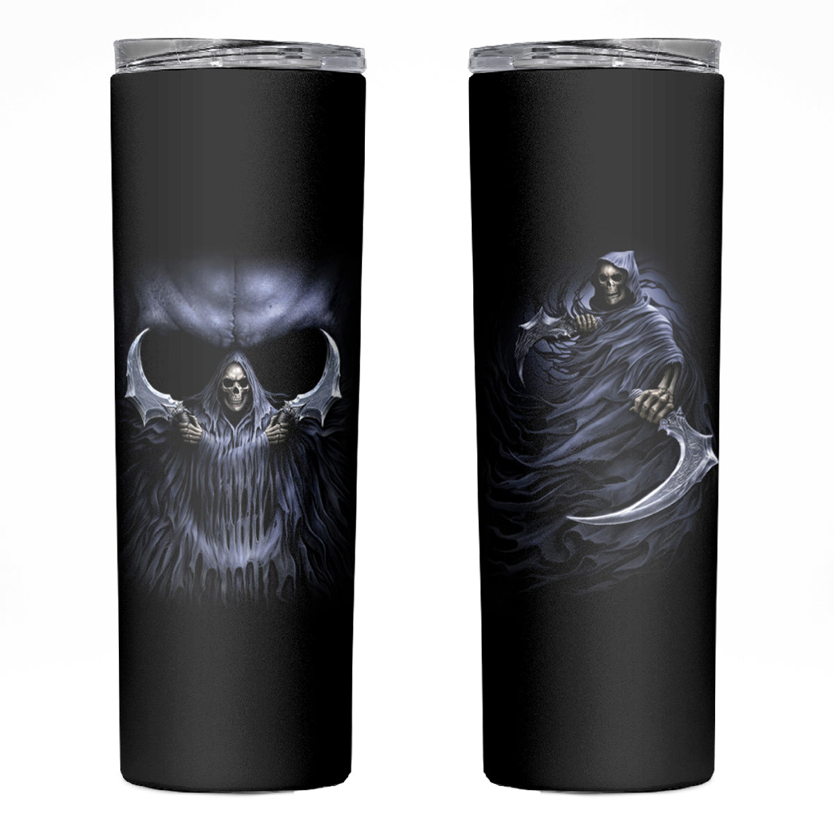 Skull Skinny Tumbler Purple Death Reaper - Wonder Print Shop