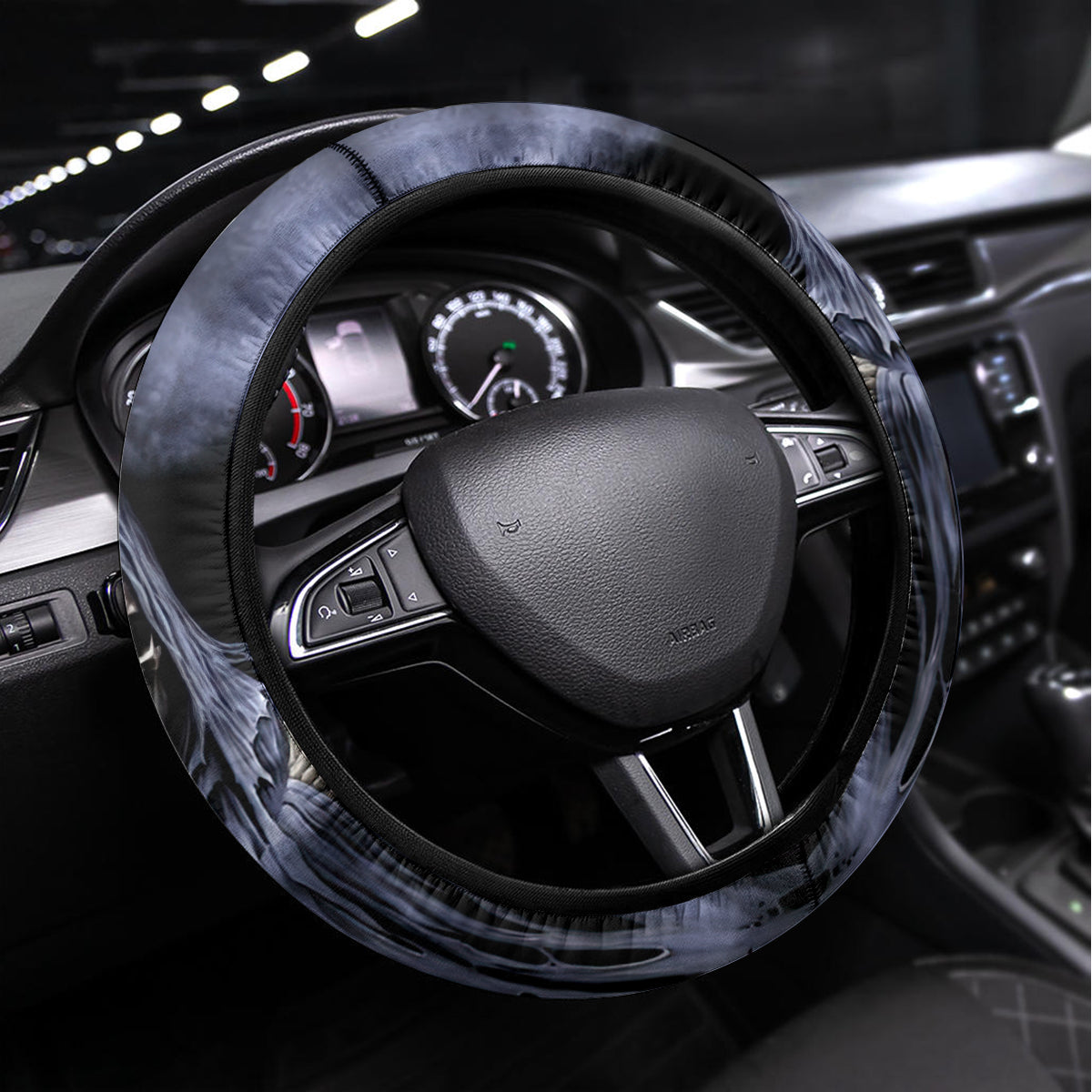 Skull Steering Wheel Cover Purple Death Reaper - Wonder Print Shop