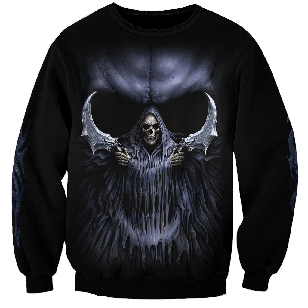 Skull Sweatshirt Purple Death Reaper - Wonder Print Shop