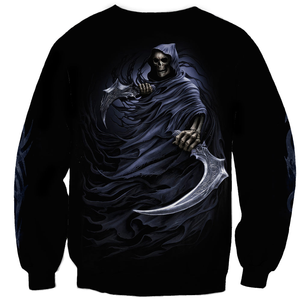 Skull Sweatshirt Purple Death Reaper - Wonder Print Shop
