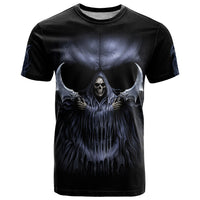 Skull T Shirt Purple Death Reaper - Wonder Print Shop