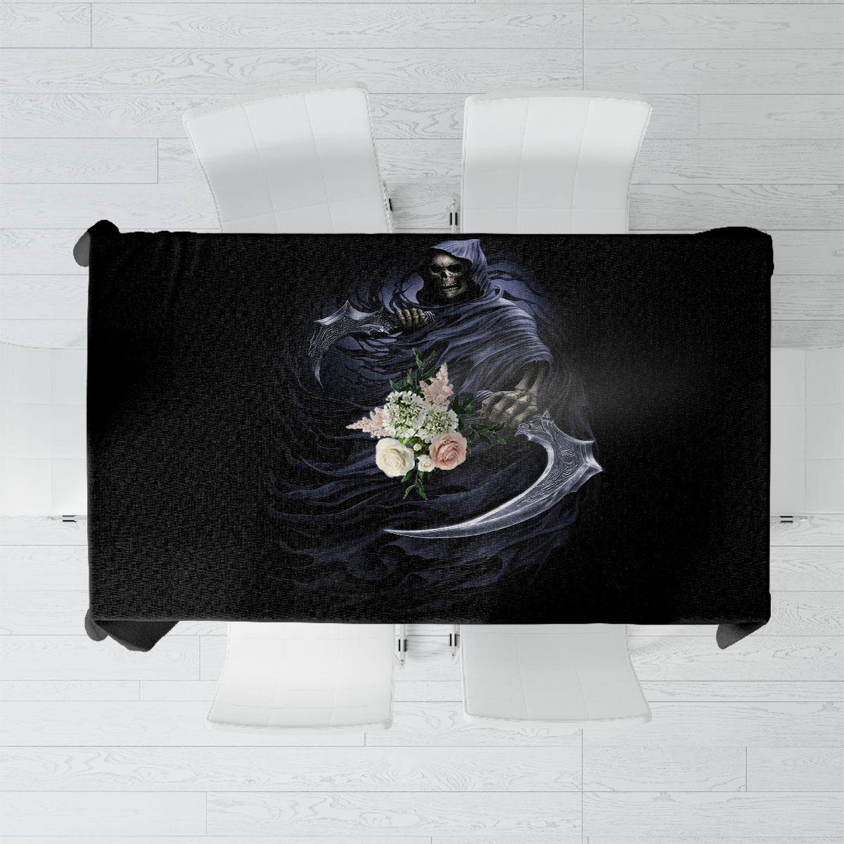 Skull Tablecloth Purple Death Reaper - Wonder Print Shop
