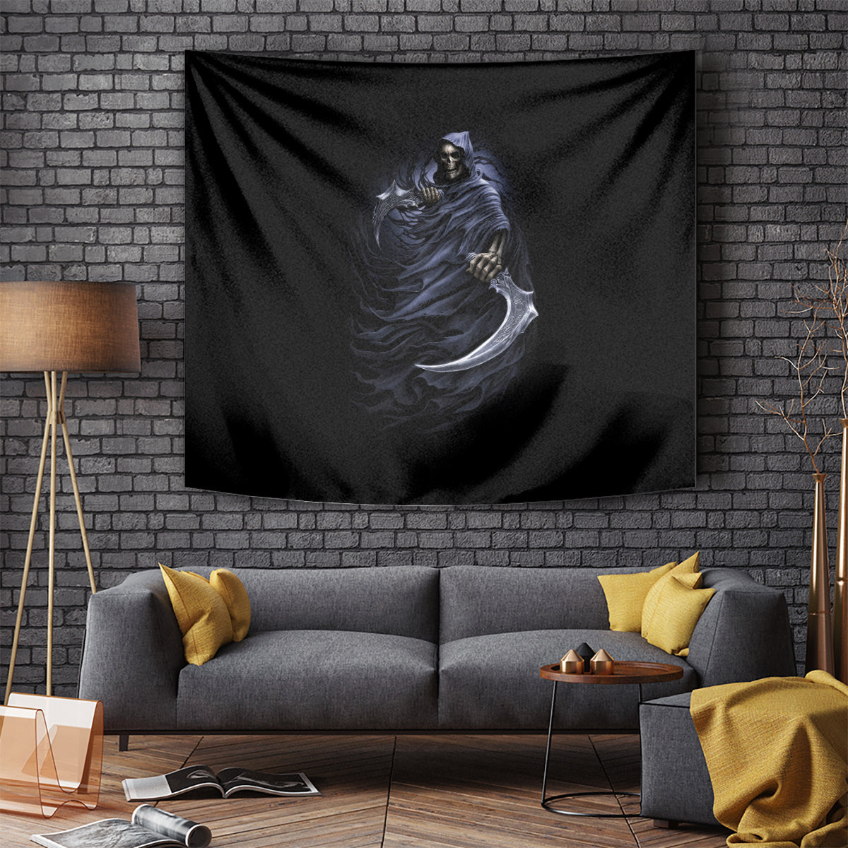 Skull Tapestry Purple Death Reaper - Wonder Print Shop