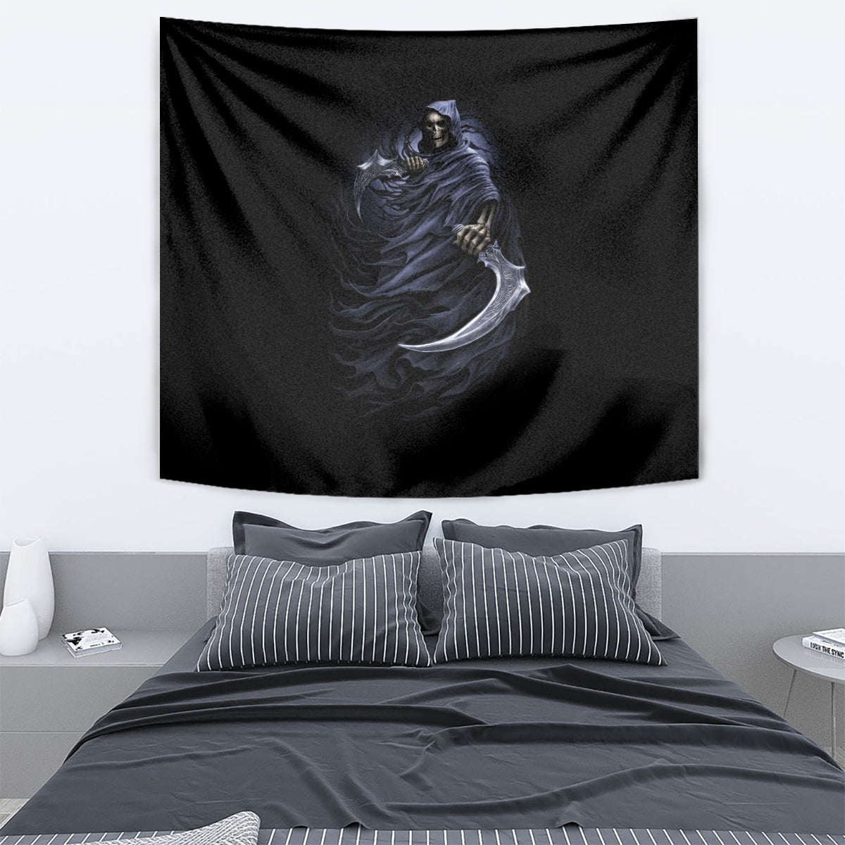 Skull Tapestry Purple Death Reaper - Wonder Print Shop