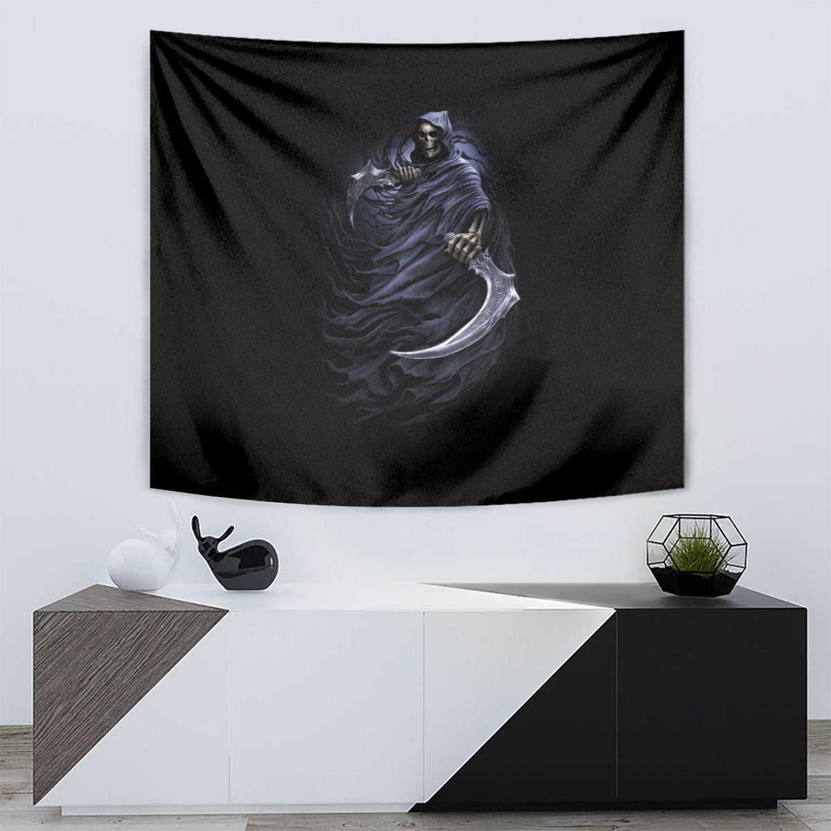 Skull Tapestry Purple Death Reaper - Wonder Print Shop