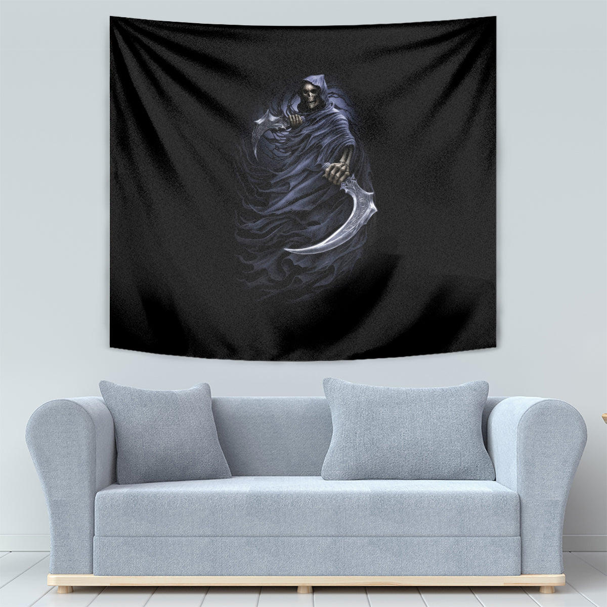 Skull Tapestry Purple Death Reaper - Wonder Print Shop